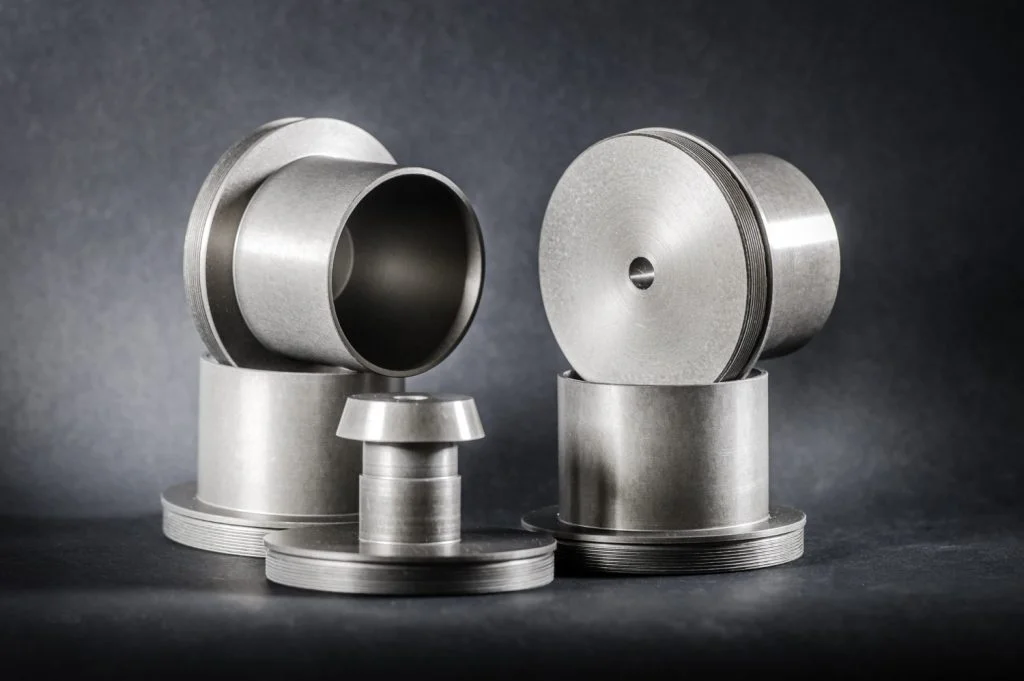 Цилиндрлік металл компоненттер.